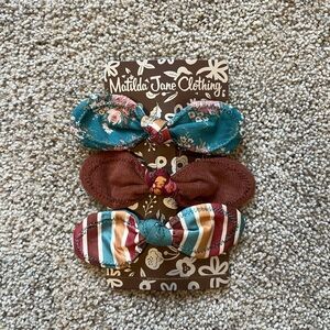 NEW Matilda Jane Kids Floral and Striped Hair Clip Set